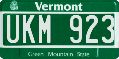 VT license plate UKM923