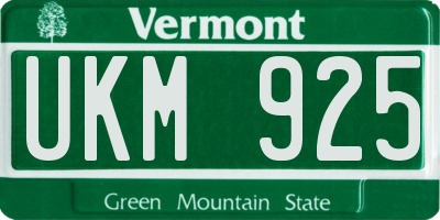 VT license plate UKM925