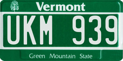 VT license plate UKM939
