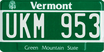 VT license plate UKM953