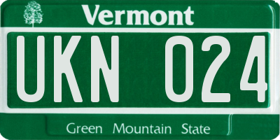 VT license plate UKN024