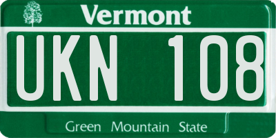 VT license plate UKN108