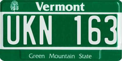 VT license plate UKN163
