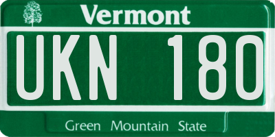 VT license plate UKN180