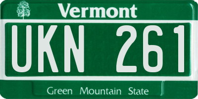 VT license plate UKN261