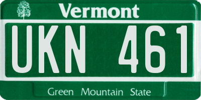 VT license plate UKN461