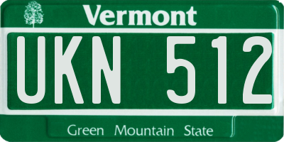 VT license plate UKN512