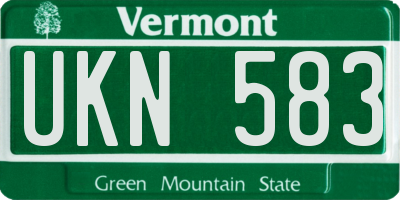VT license plate UKN583