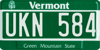 VT license plate UKN584