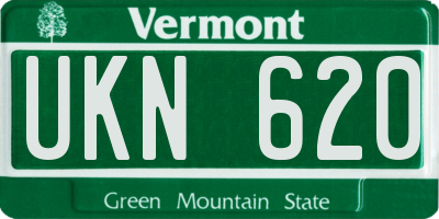 VT license plate UKN620