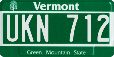 VT license plate UKN712