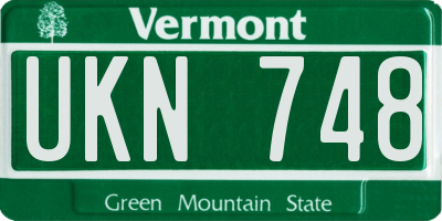 VT license plate UKN748