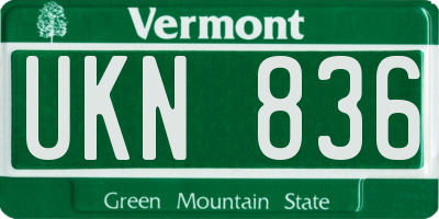 VT license plate UKN836
