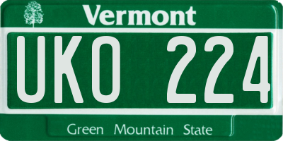 VT license plate UKO224