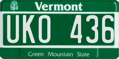 VT license plate UKO436