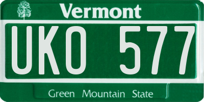 VT license plate UKO577