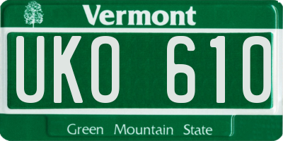VT license plate UKO610