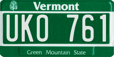 VT license plate UKO761