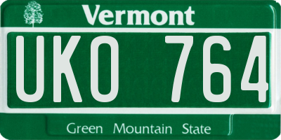 VT license plate UKO764