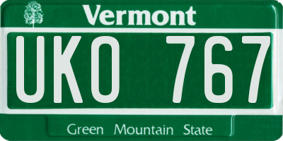 VT license plate UKO767