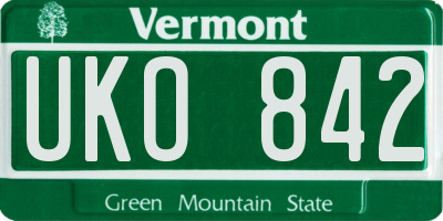 VT license plate UKO842