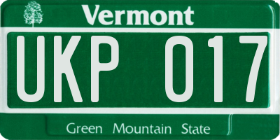 VT license plate UKP017