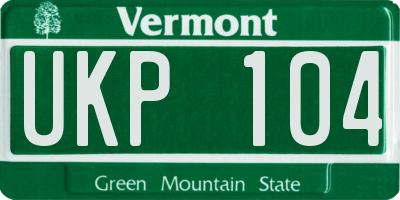 VT license plate UKP104