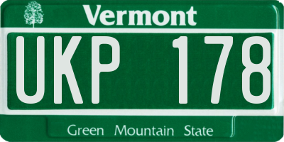 VT license plate UKP178