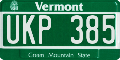 VT license plate UKP385