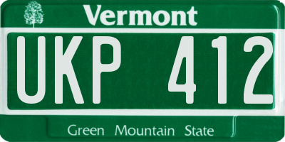 VT license plate UKP412