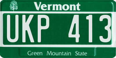 VT license plate UKP413