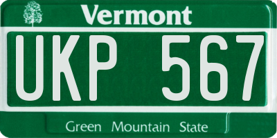 VT license plate UKP567
