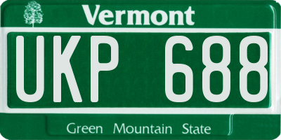 VT license plate UKP688