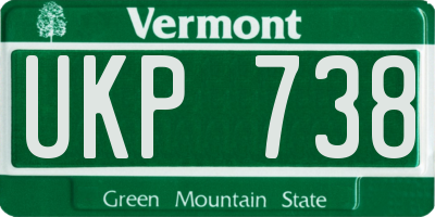VT license plate UKP738