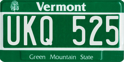 VT license plate UKQ525