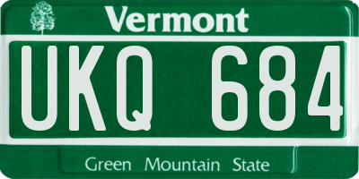 VT license plate UKQ684