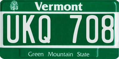 VT license plate UKQ708