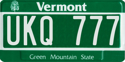 VT license plate UKQ777