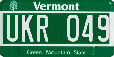 VT license plate UKR049