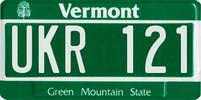 VT license plate UKR121