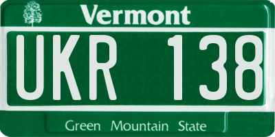 VT license plate UKR138