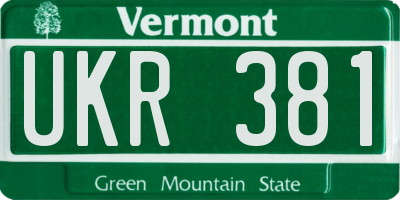 VT license plate UKR381