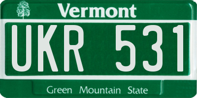 VT license plate UKR531