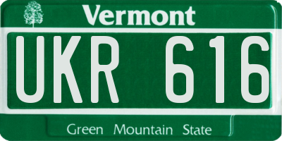 VT license plate UKR616