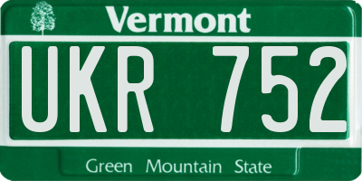 VT license plate UKR752
