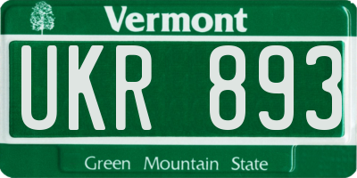 VT license plate UKR893