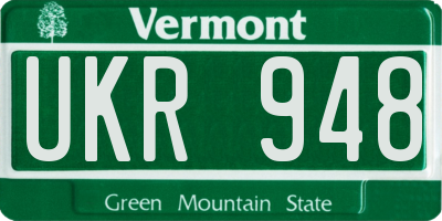 VT license plate UKR948