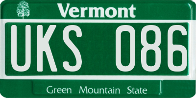 VT license plate UKS086