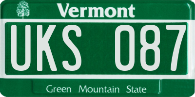 VT license plate UKS087