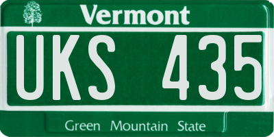 VT license plate UKS435